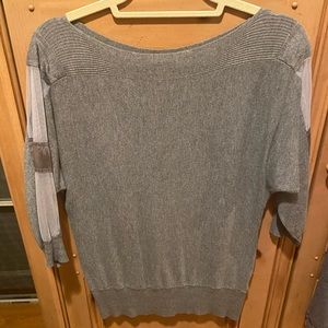 Boat neck grey sweater, size medium